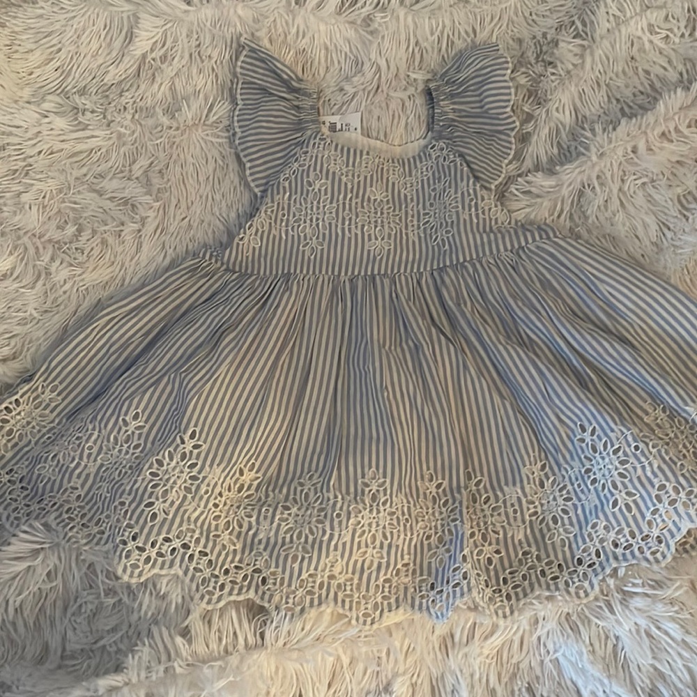 NWT Gap Eyelet Striped Lined Sundress 12-18 months